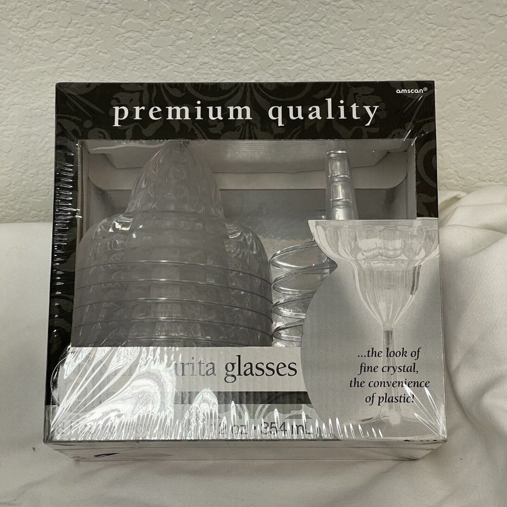 Amscan Clear Margarita Glasses Premium Quality Party Celebration Gift Holiday